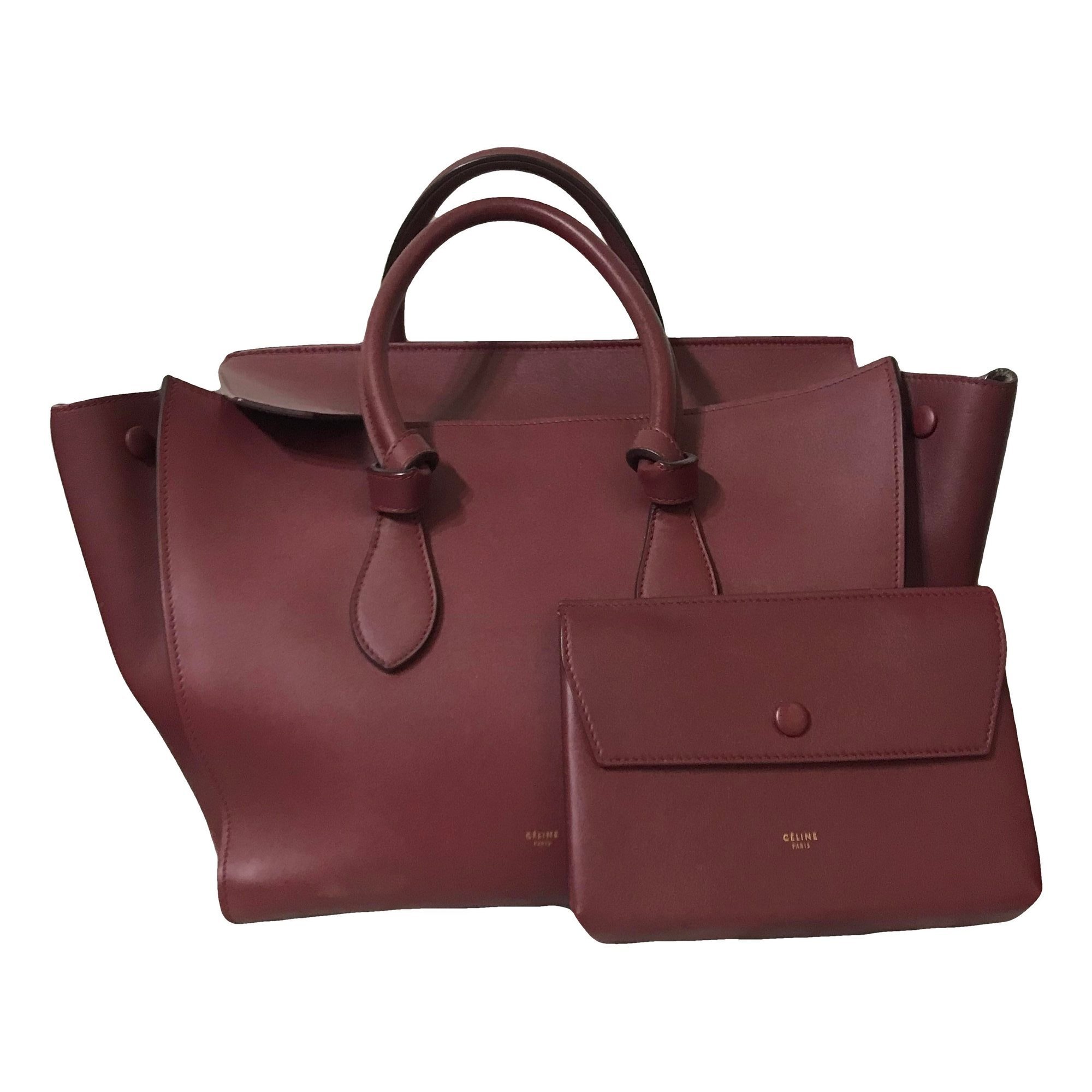 Tie leather handbag