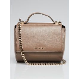 Givenchy Givenchy Taupe Grained Calfskin Leather Pandora Box Mini Crossbody Bag