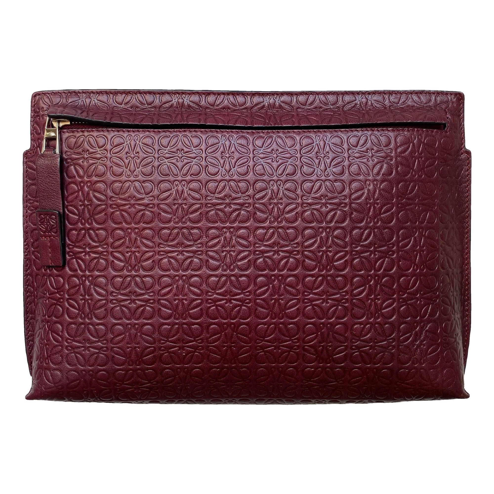 T Pouch leather clutch bag