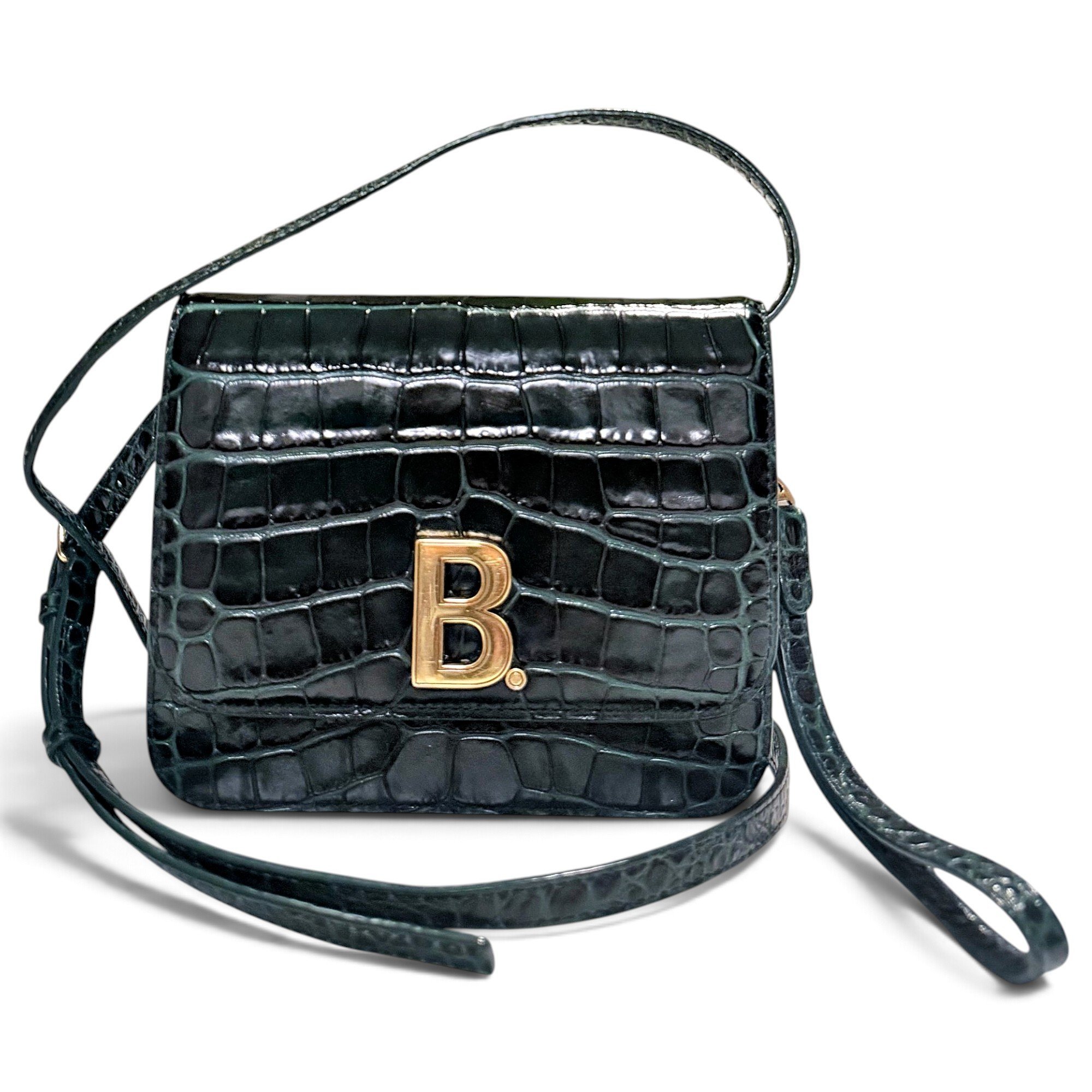 Hourglass leather handbag