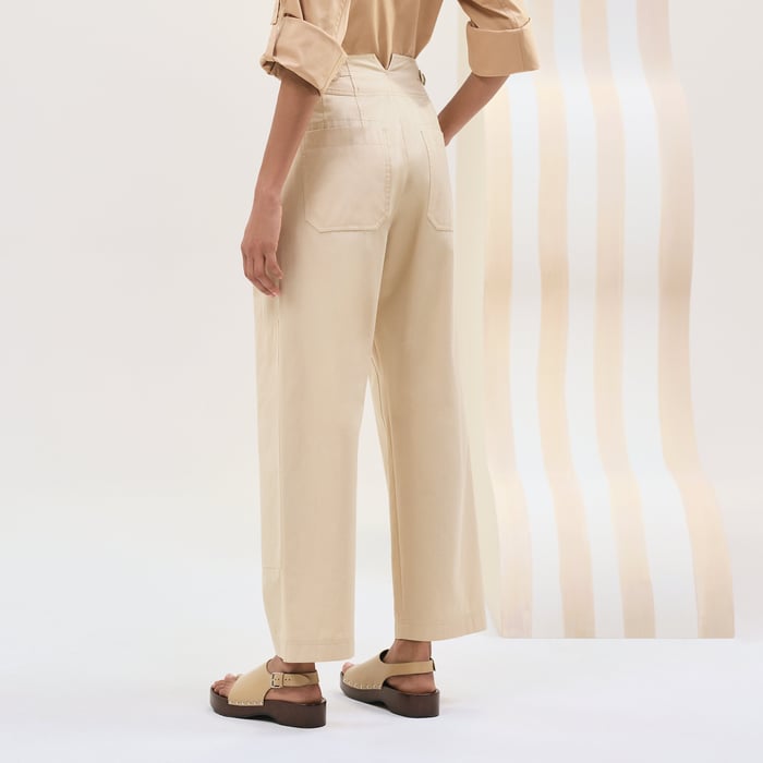 Beige Pyrite High-waisted Chino Pants