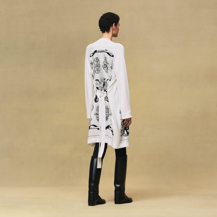 Blanc Nacre "Ferronnerie Remix" Long-sleeve Twillaine Cardigan