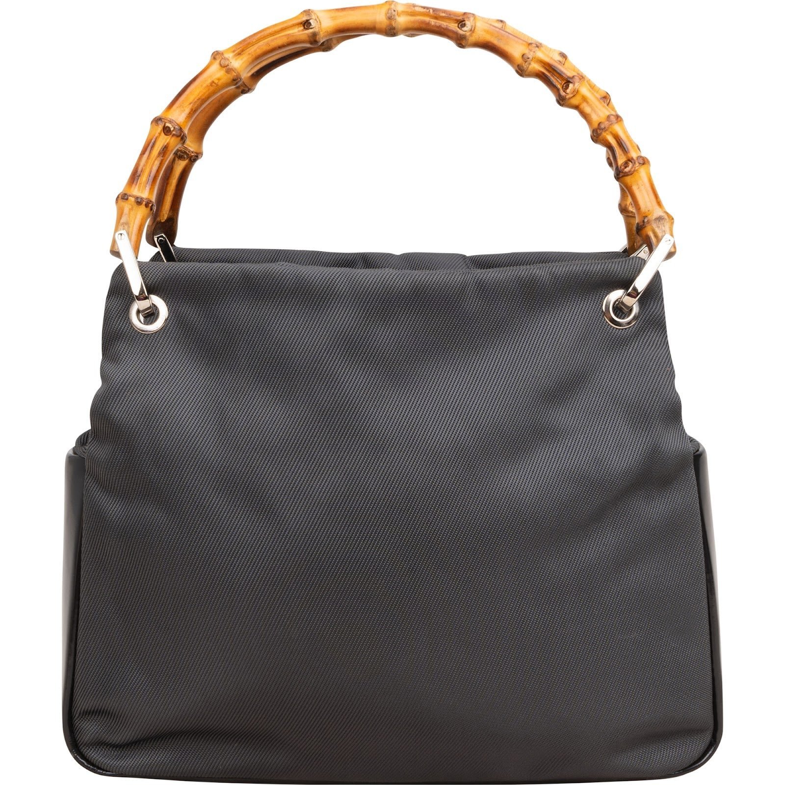 Bamboo Top Handle patent leather handbag