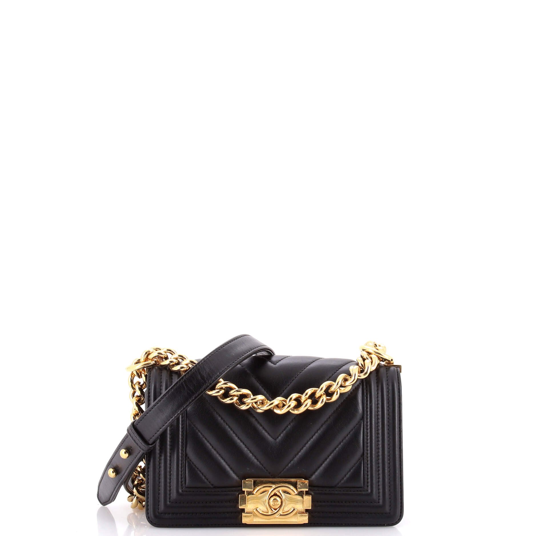 Boy Flap Bag Chevron Calfskin Small