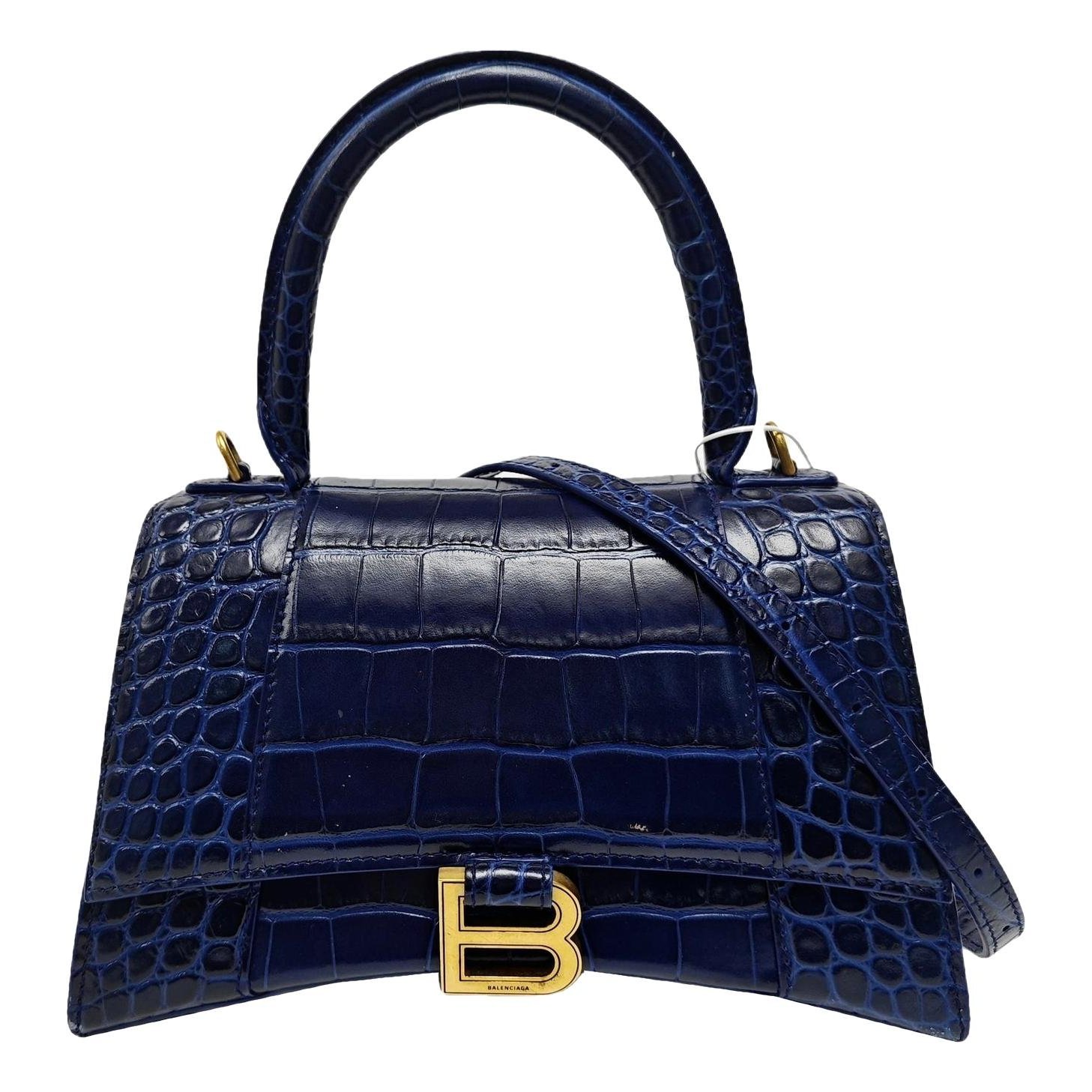 Hourglass leather handbag