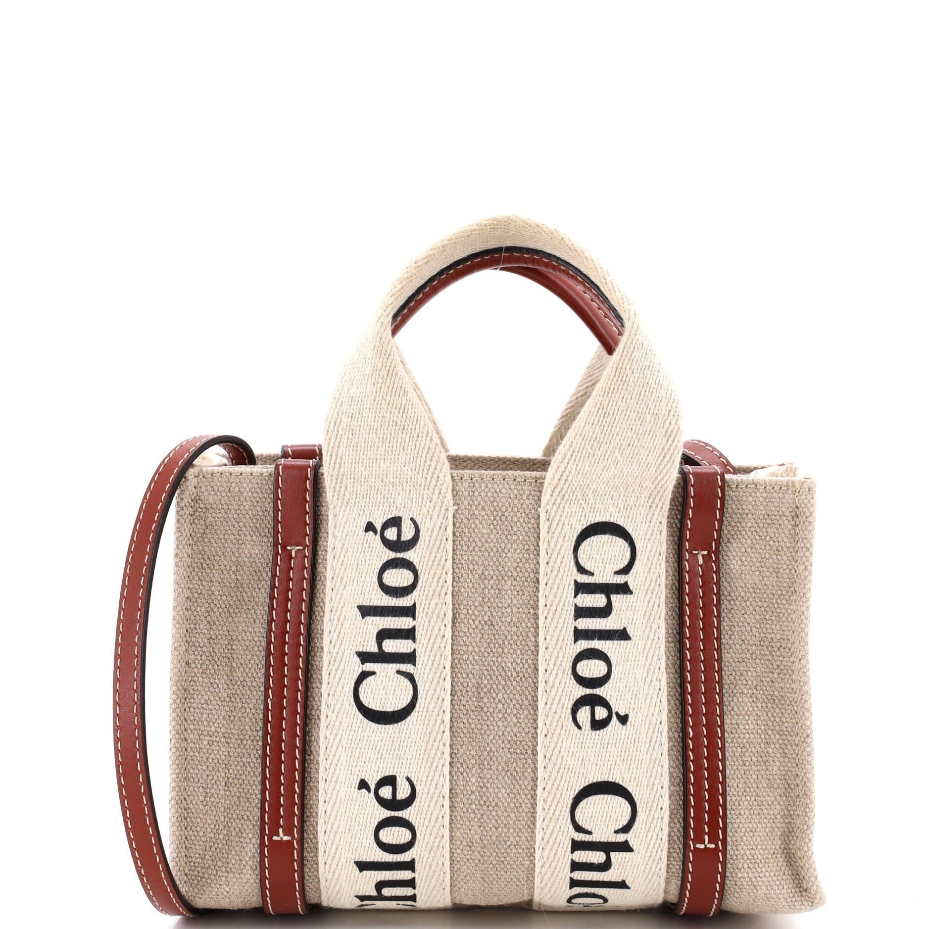 Woody Convertible Tote Canvas with Leather Mini