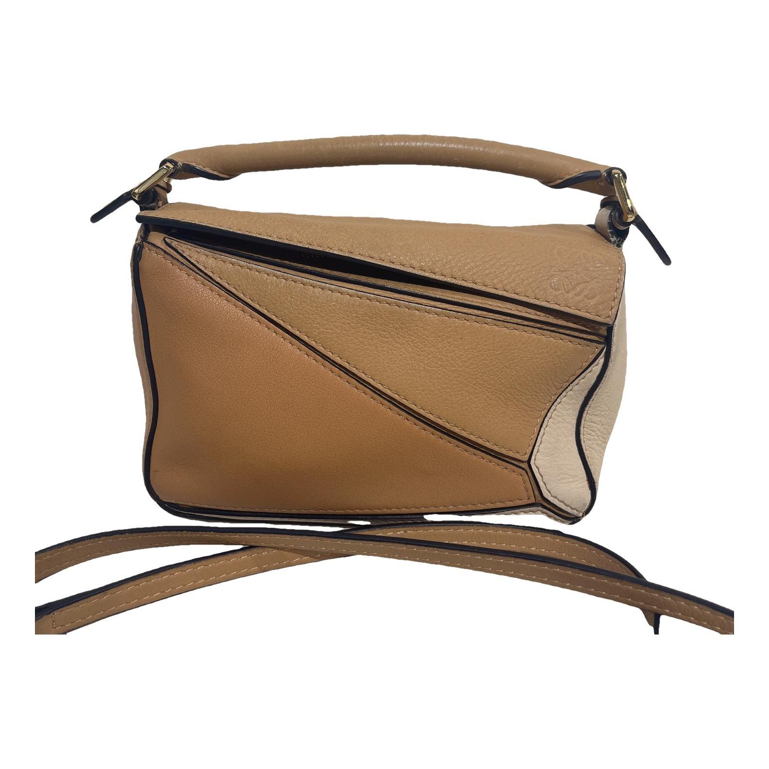 Puzzle leather handbag