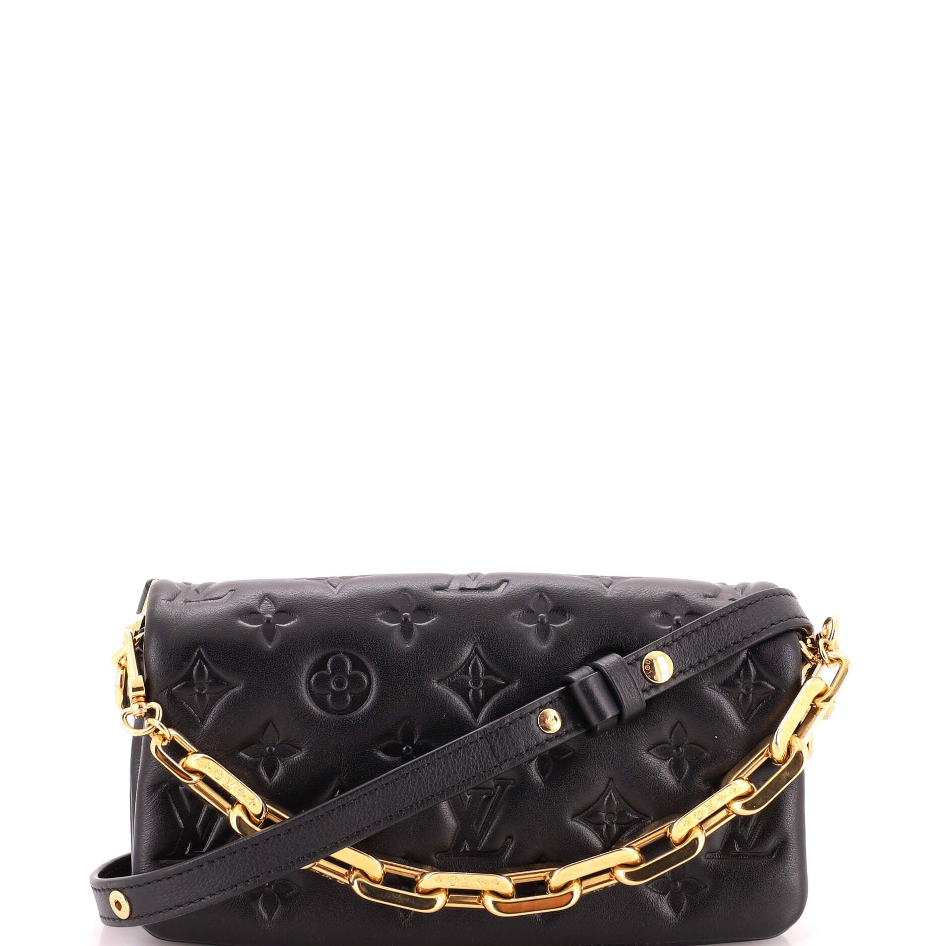 Convertible Coussin Pochette Monogram Embossed Lambskin