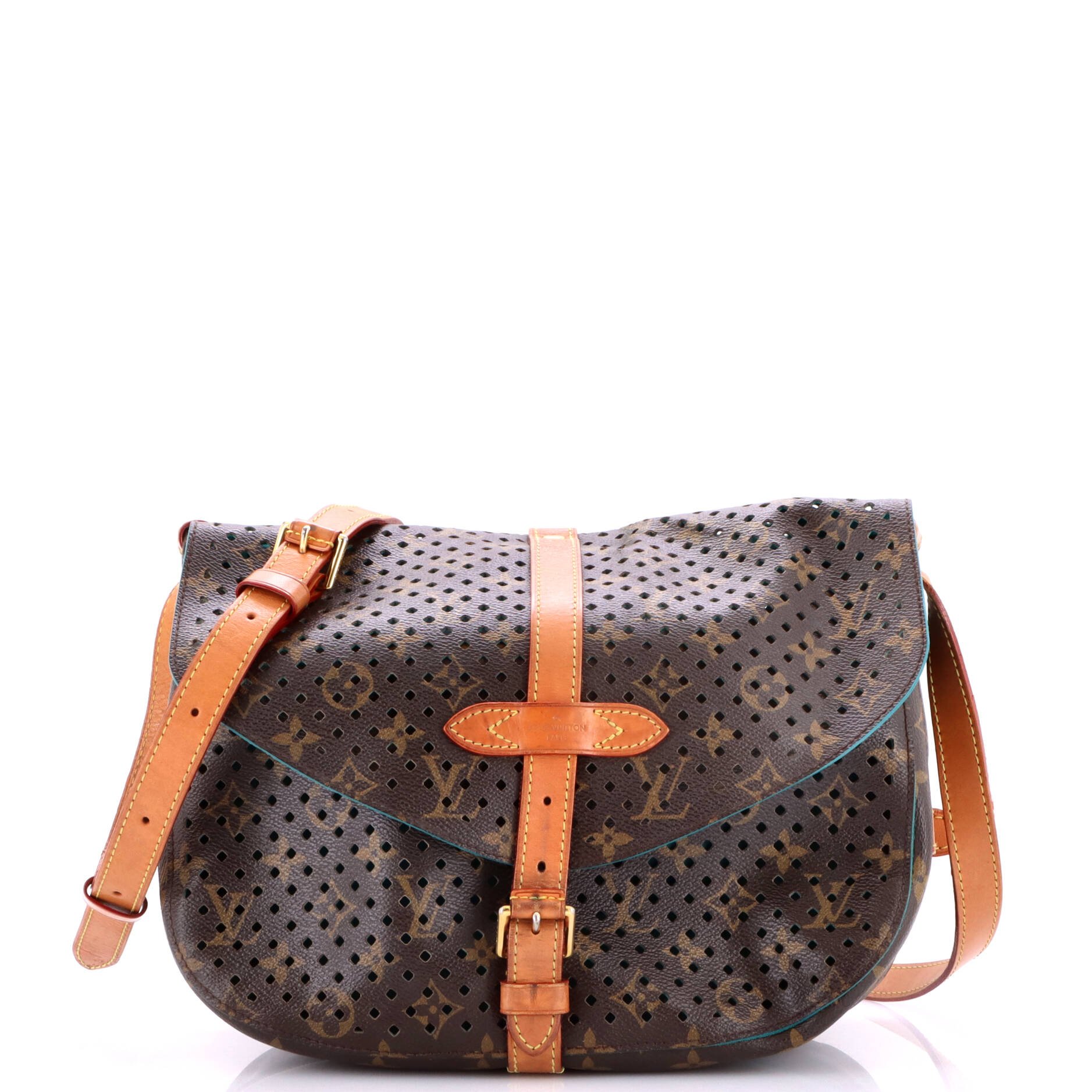Flore Saumur Handbag Perforated Monogram Canvas