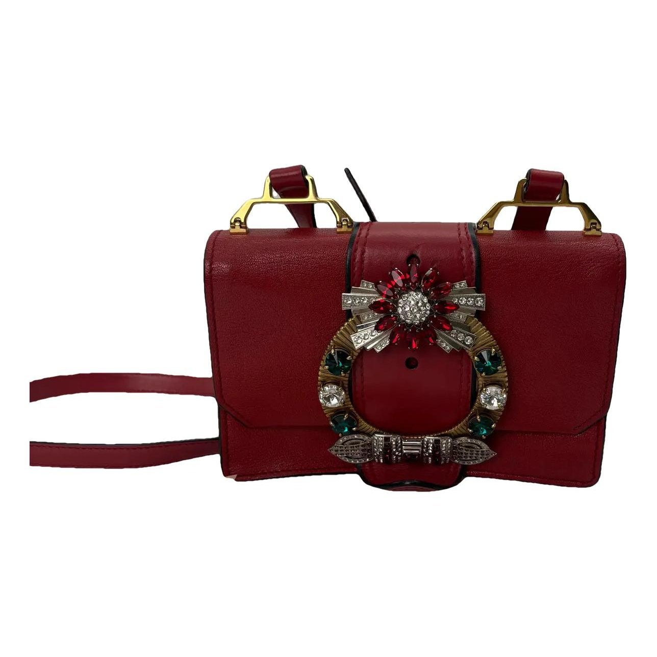 Miu Lady leather crossbody bag
