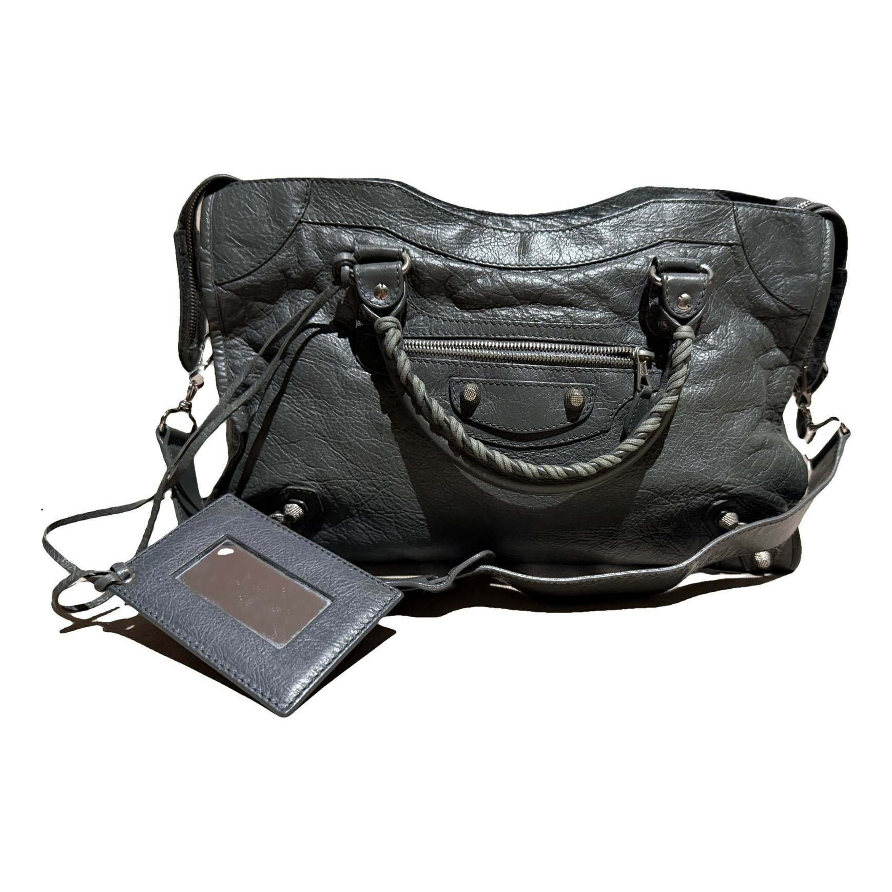 City leather handbag