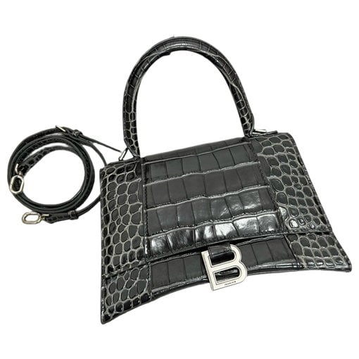 Hourglass leather handbag