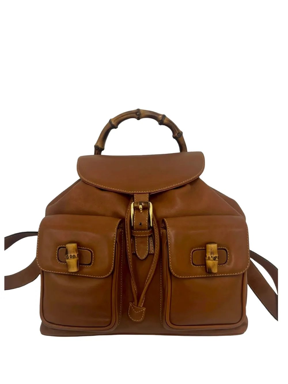 20th Century Calfskin Bamboo Drawstring backpack