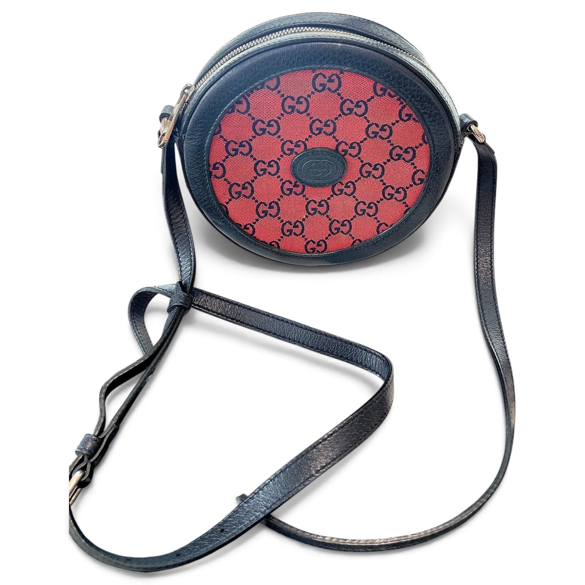 Ophidia Round leather crossbody bag