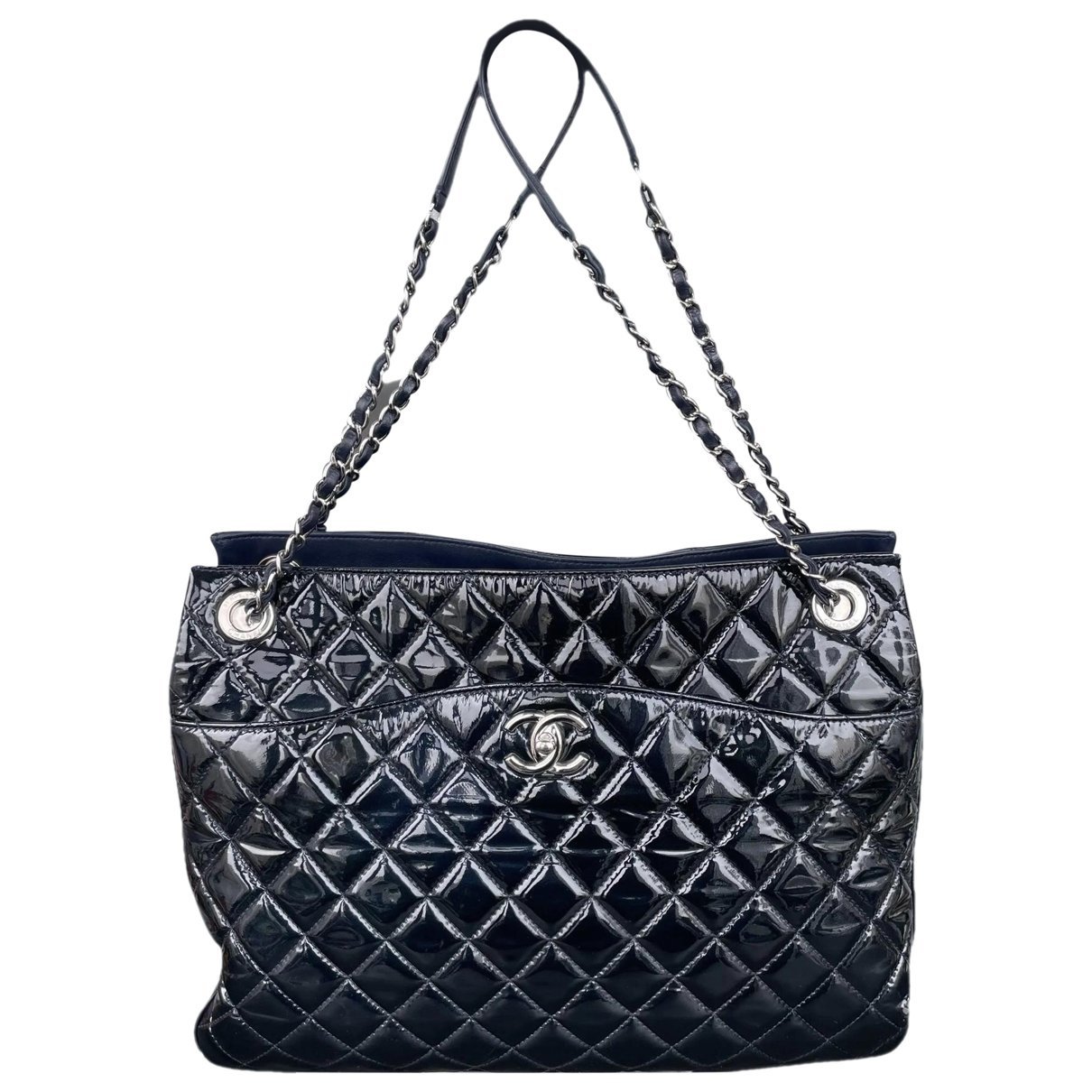 Petite Shopping Tote patent leather tote