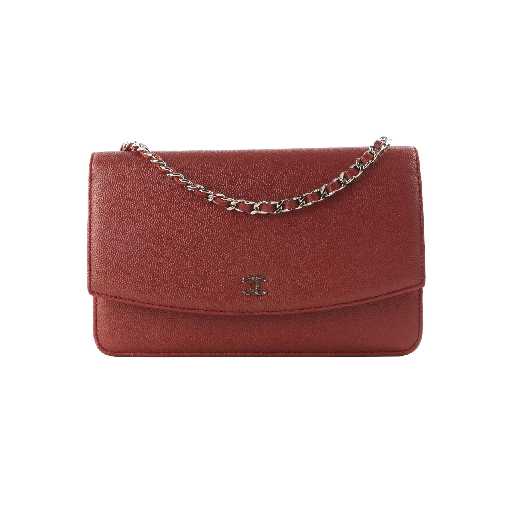 Wallet On Chain leather handbag