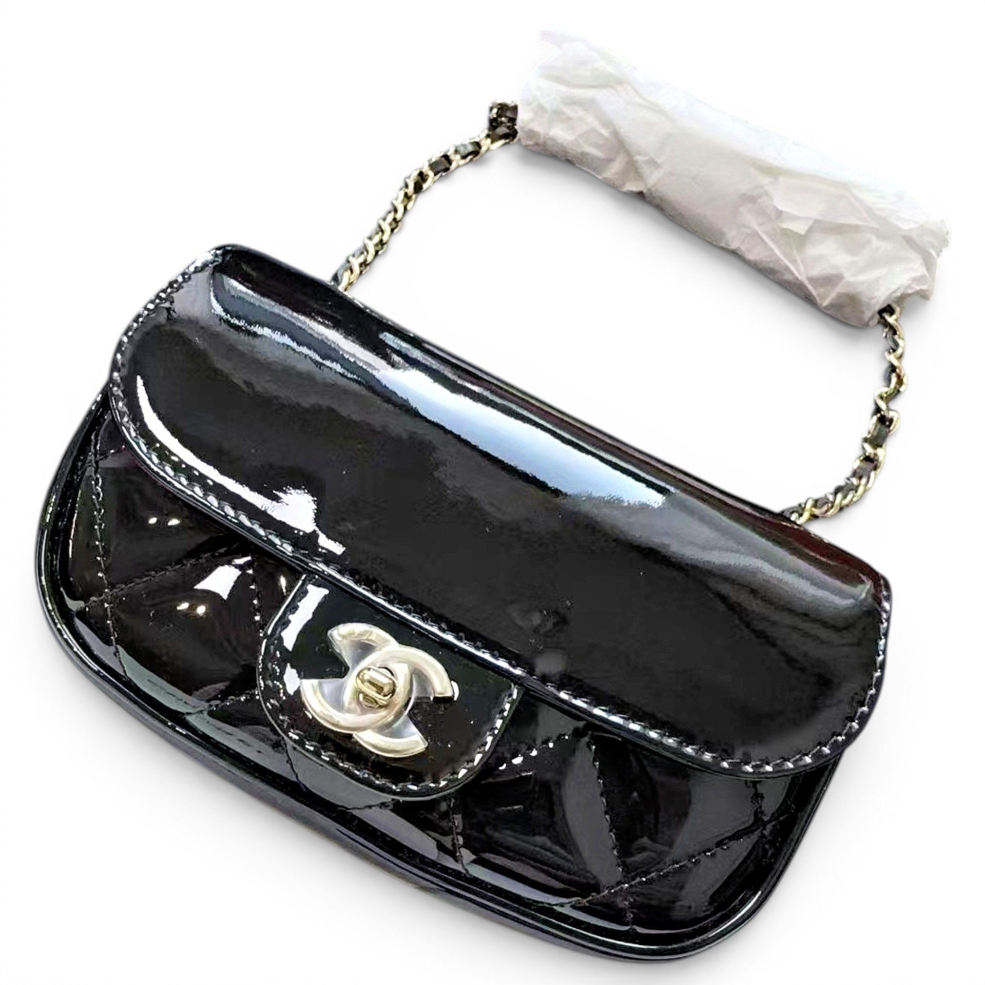 Patent leather handbag