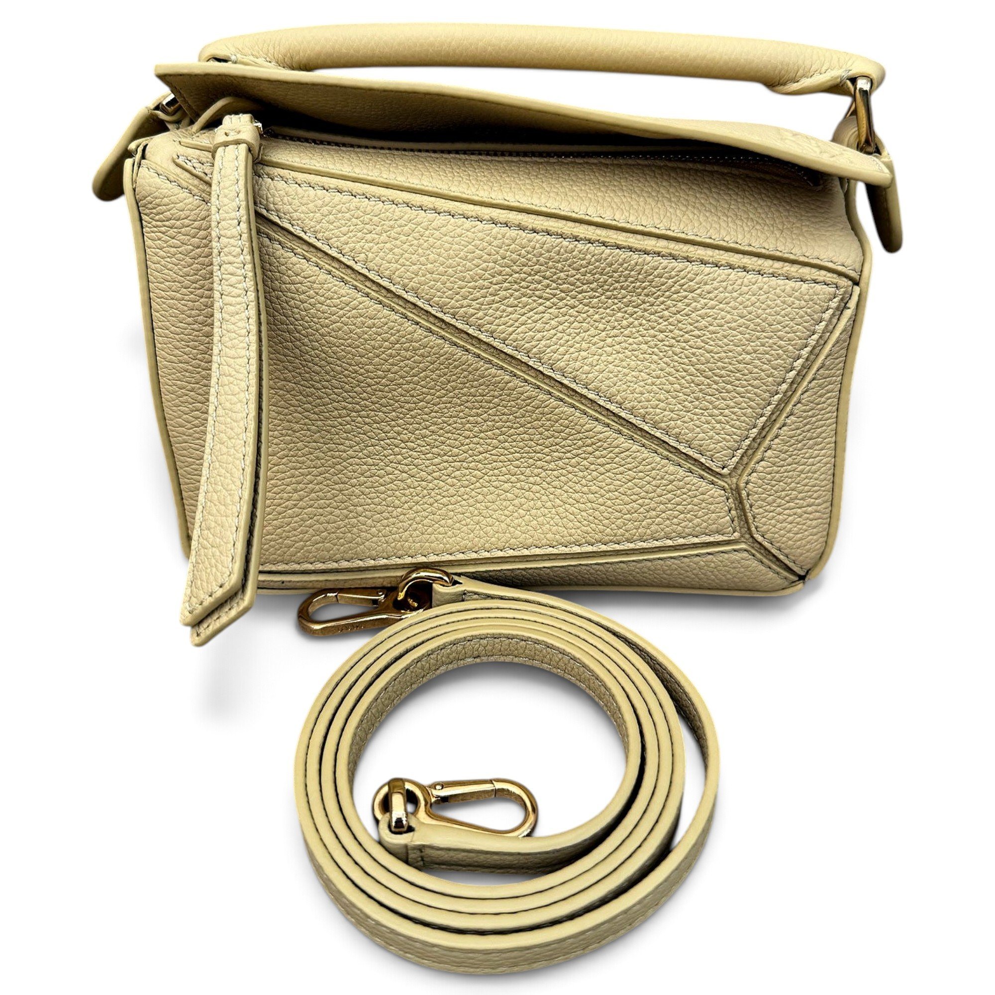 Puzzle leather handbag