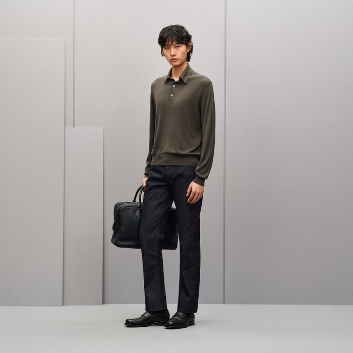Taupe "Detail H" Polo Shirt