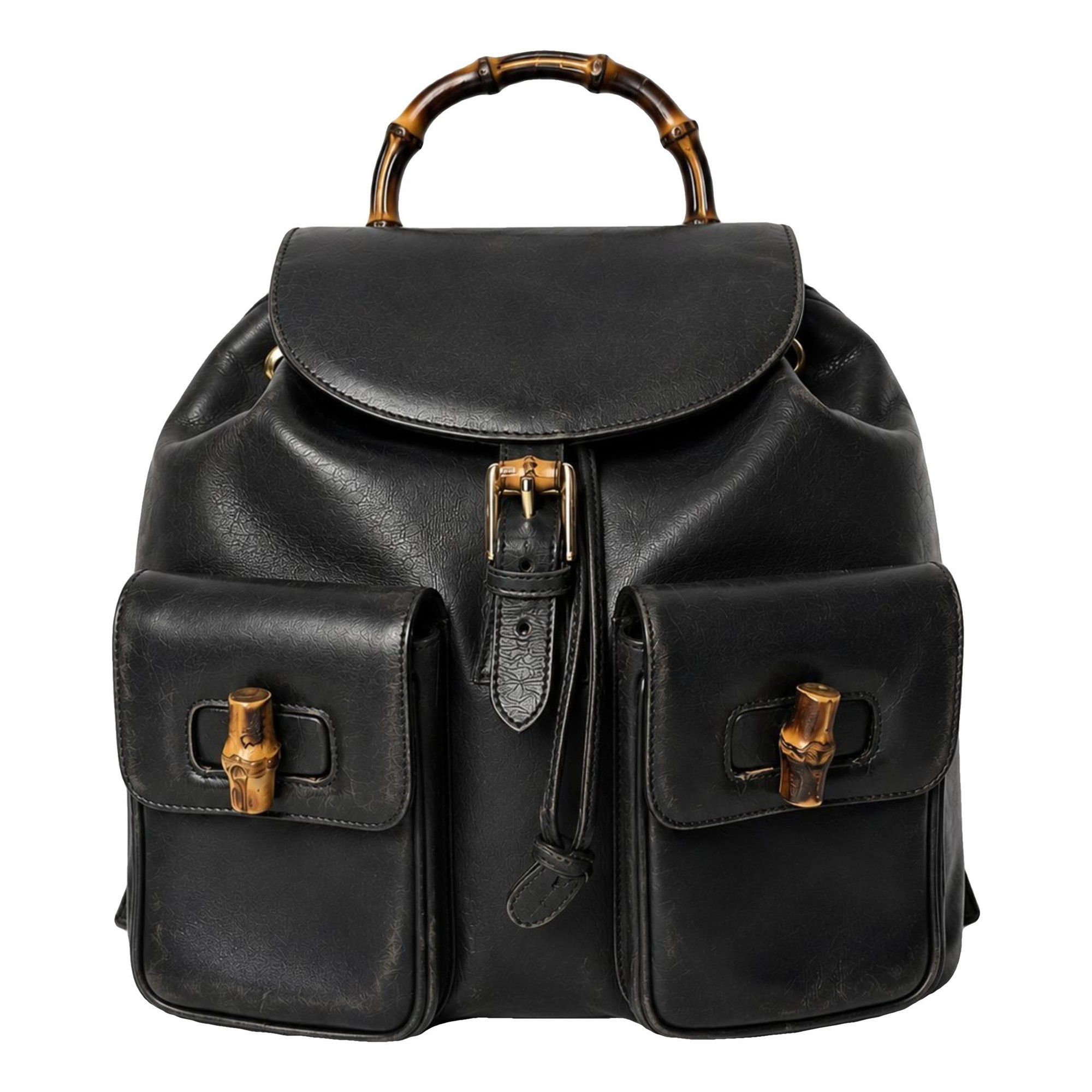 Vintage Bamboo leather backpack