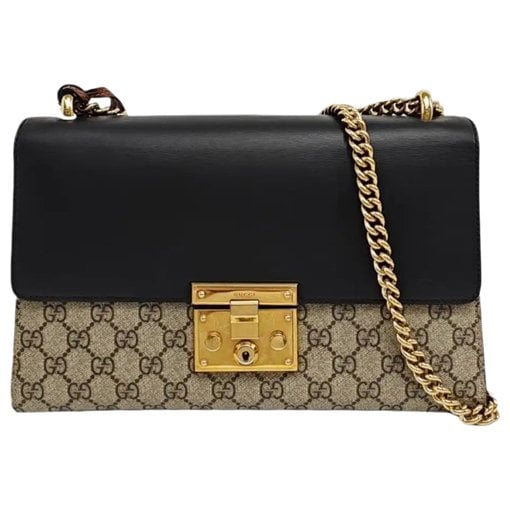 Padlock leather crossbody bag