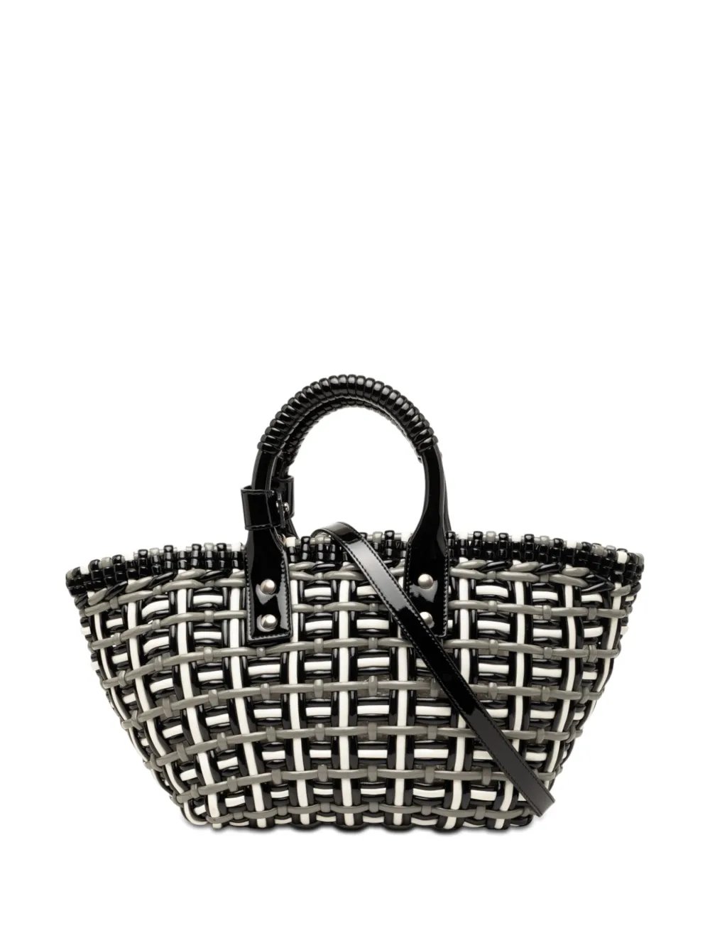Balenciaga 2022 Faux Leather Bistro Basket Bag XS satchel