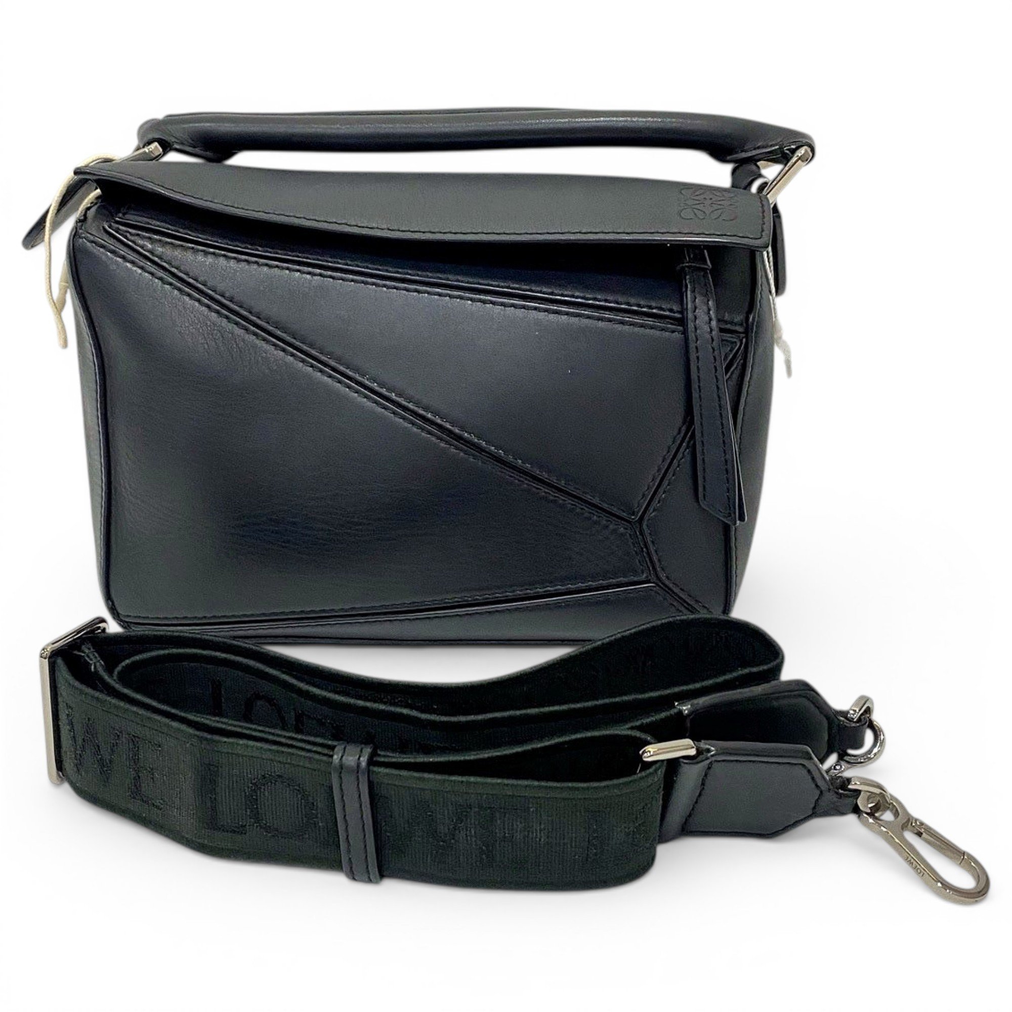 Puzzle leather handbag