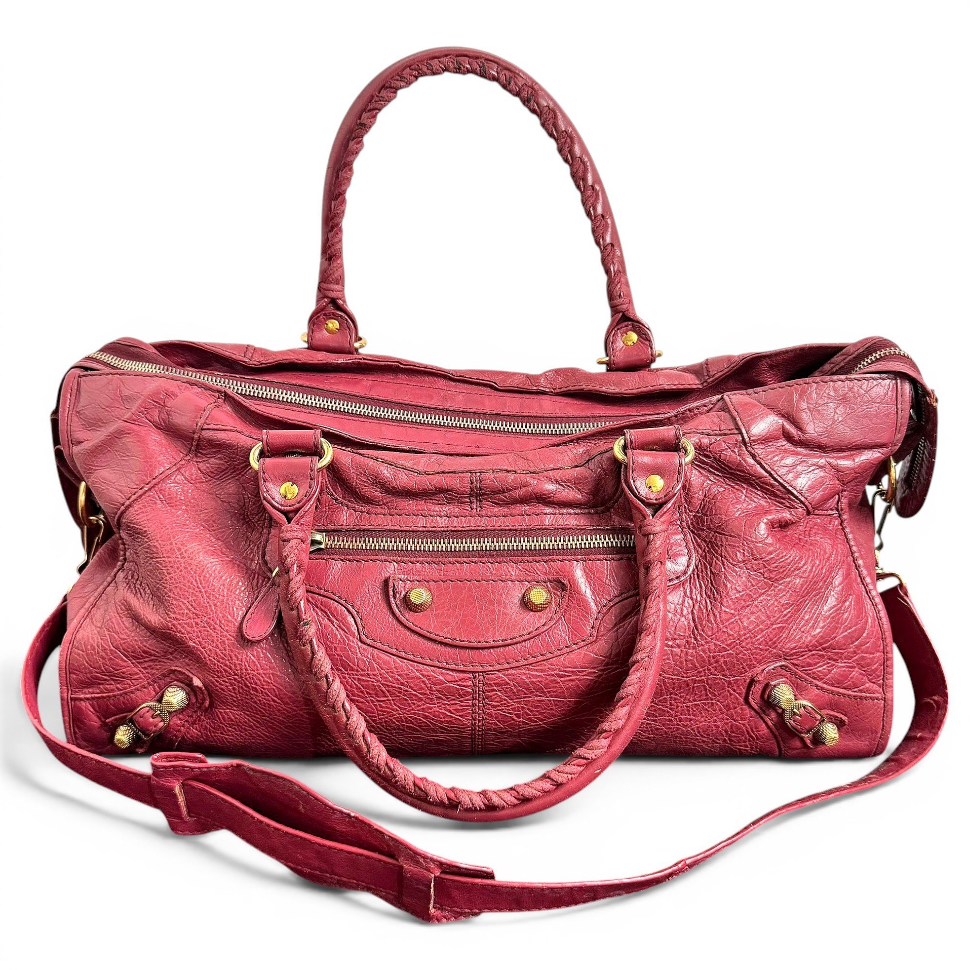City leather handbag