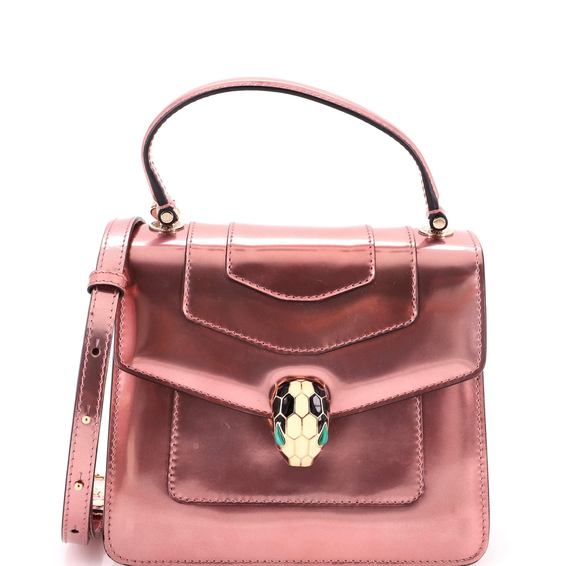 Serpenti Forever Top Handle Bag Patent Small