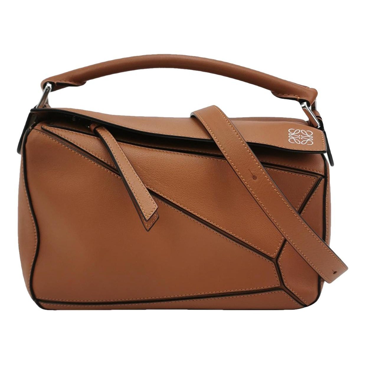 Puzzle leather handbag