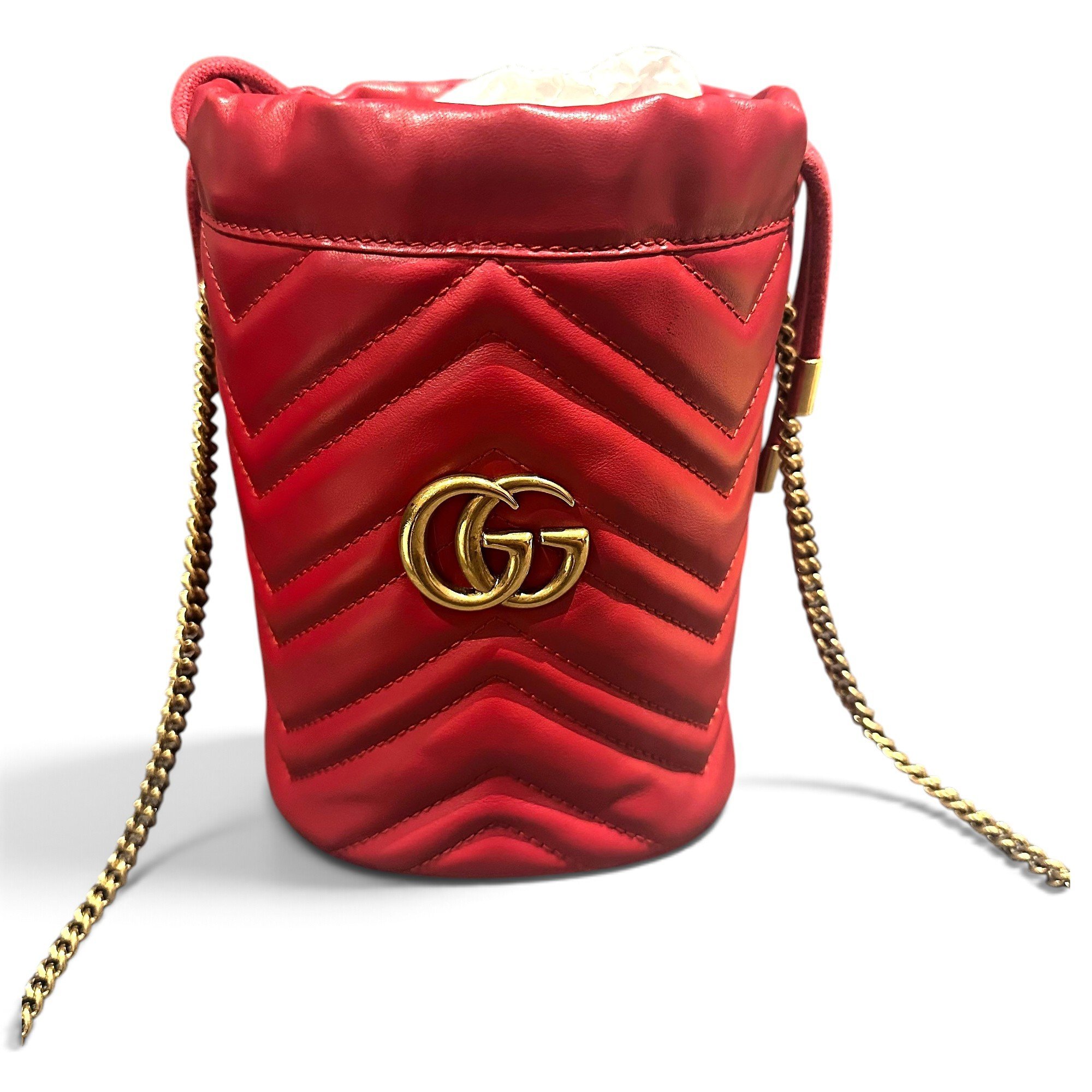 GG Marmont Chain Bucket leather bag