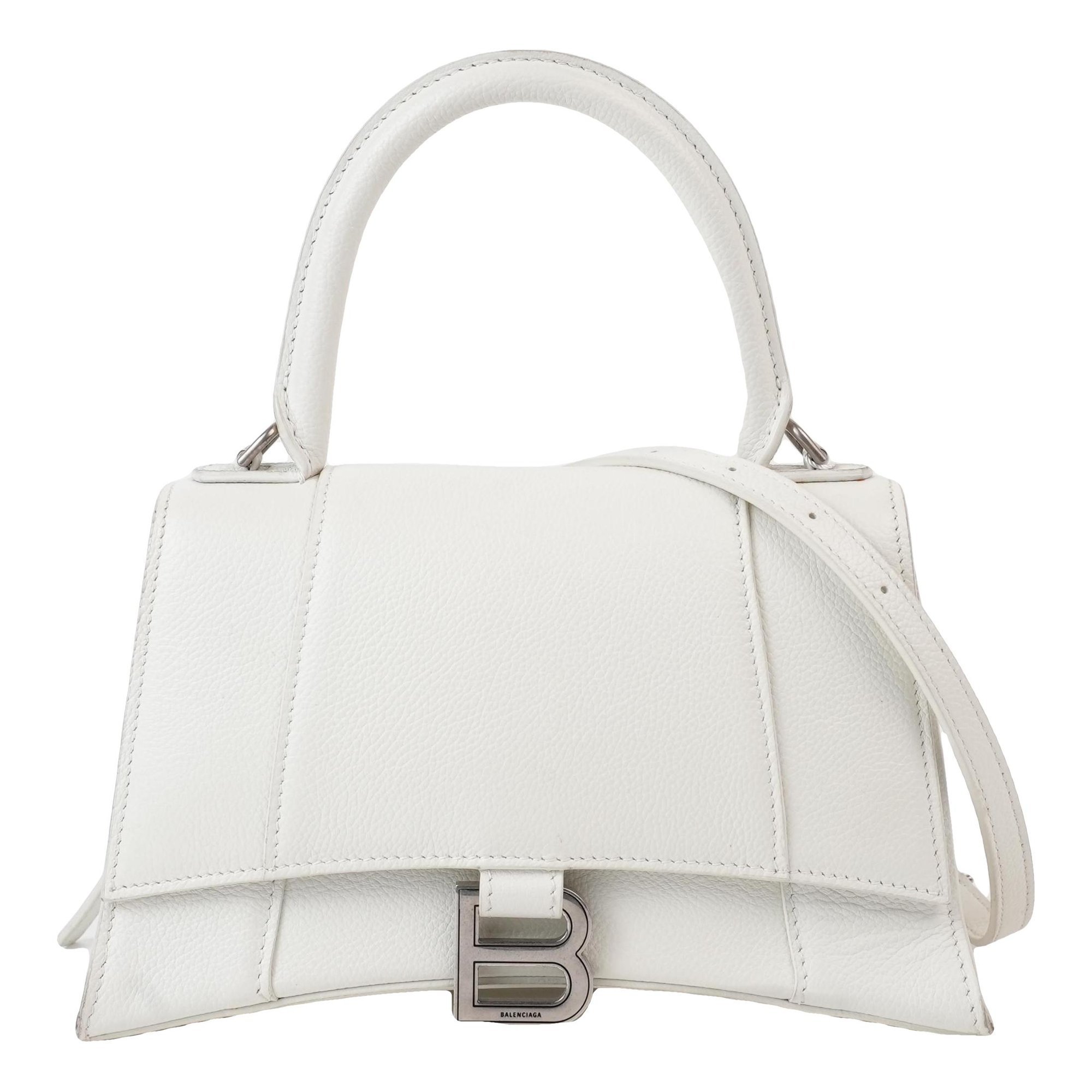 Hourglass leather handbag