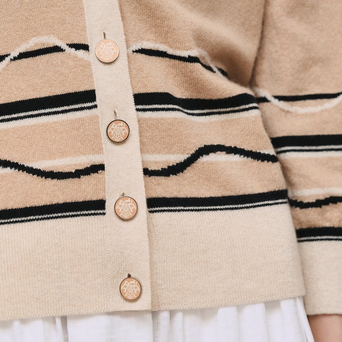 Beige Cajou Long-sleeve Cardigan