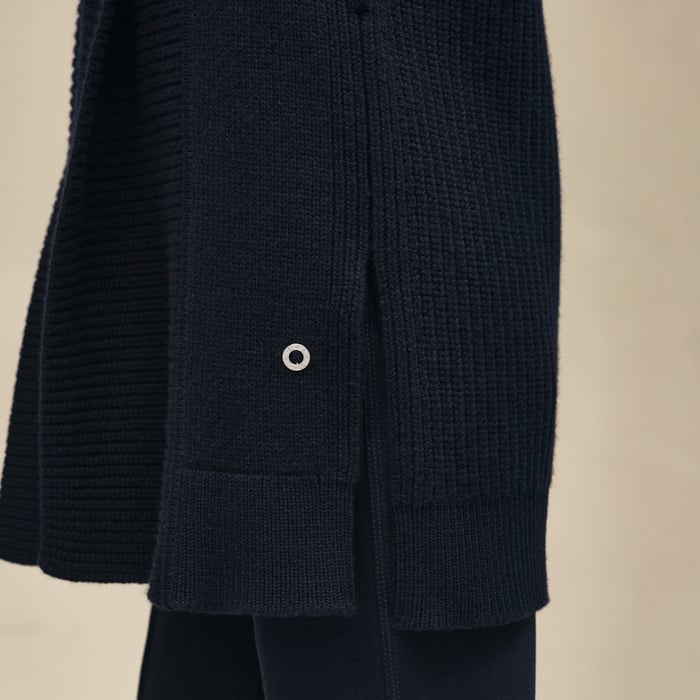 Bleu Noir Belted Cashmere Sleeveless Cardigan