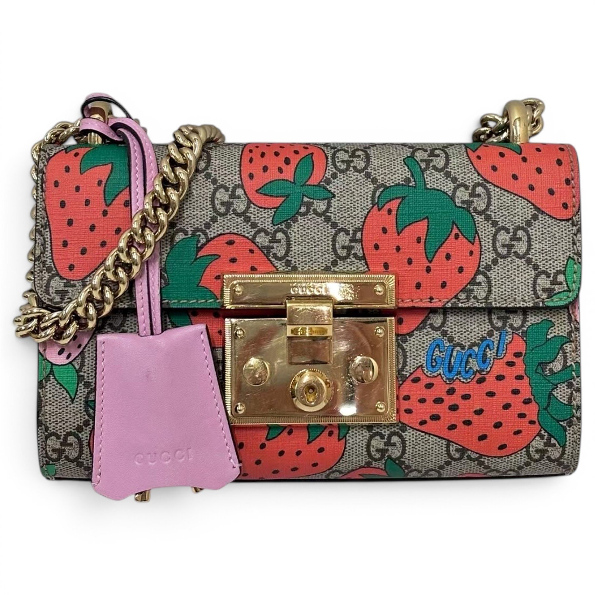 Padlock leather handbag