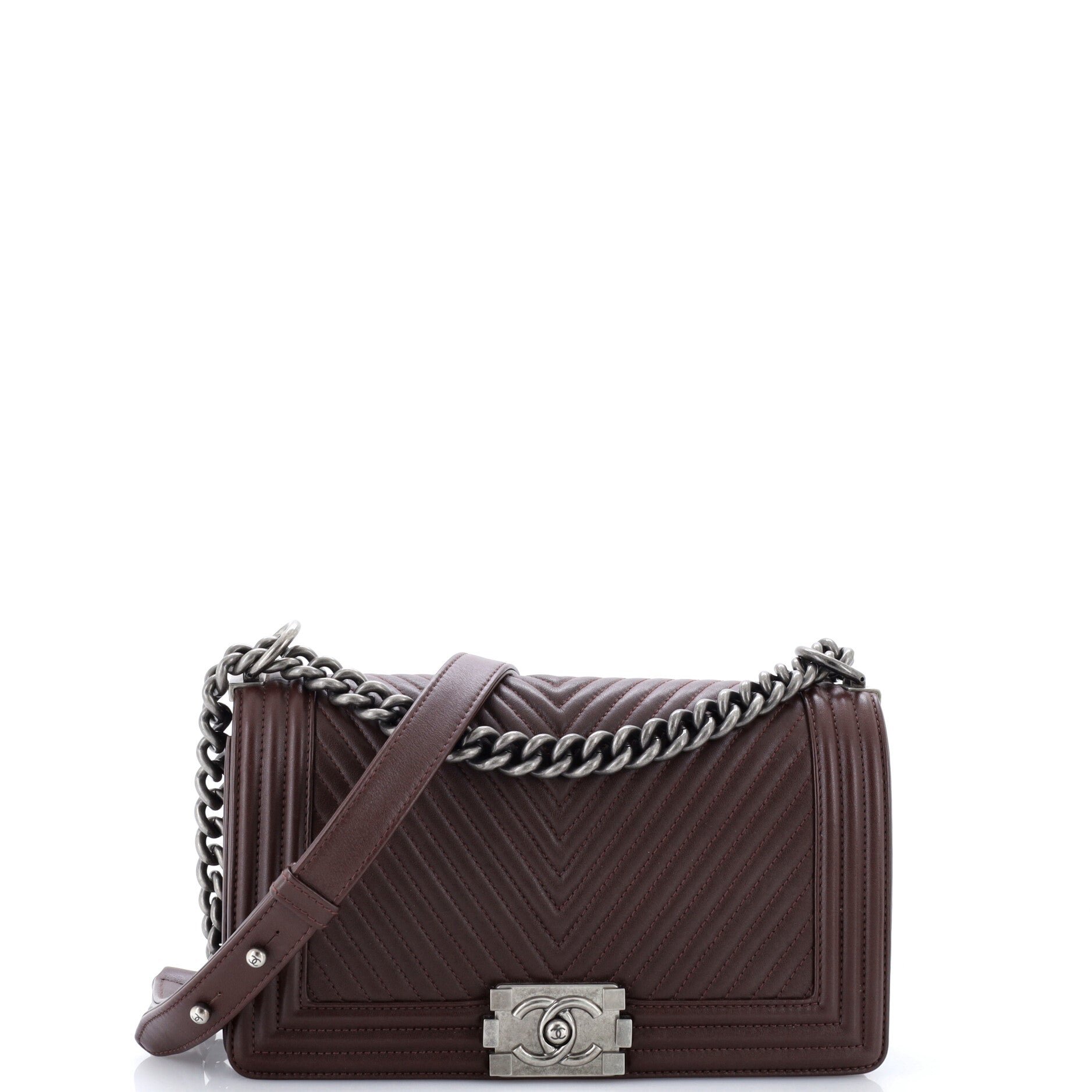 Boy Flap Bag Chevron Calfskin Old Medium