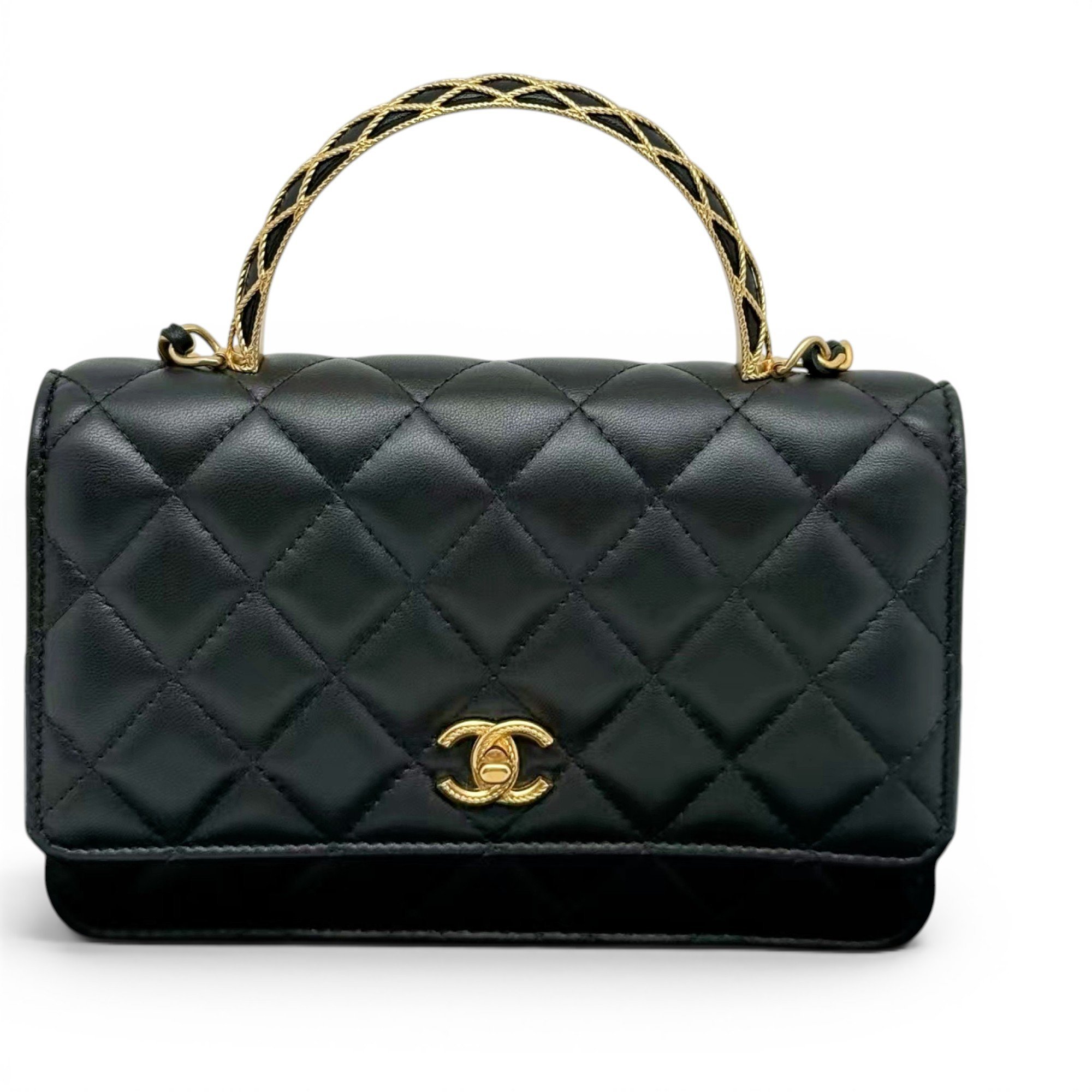 Wallet On Chain leather crossbody bag