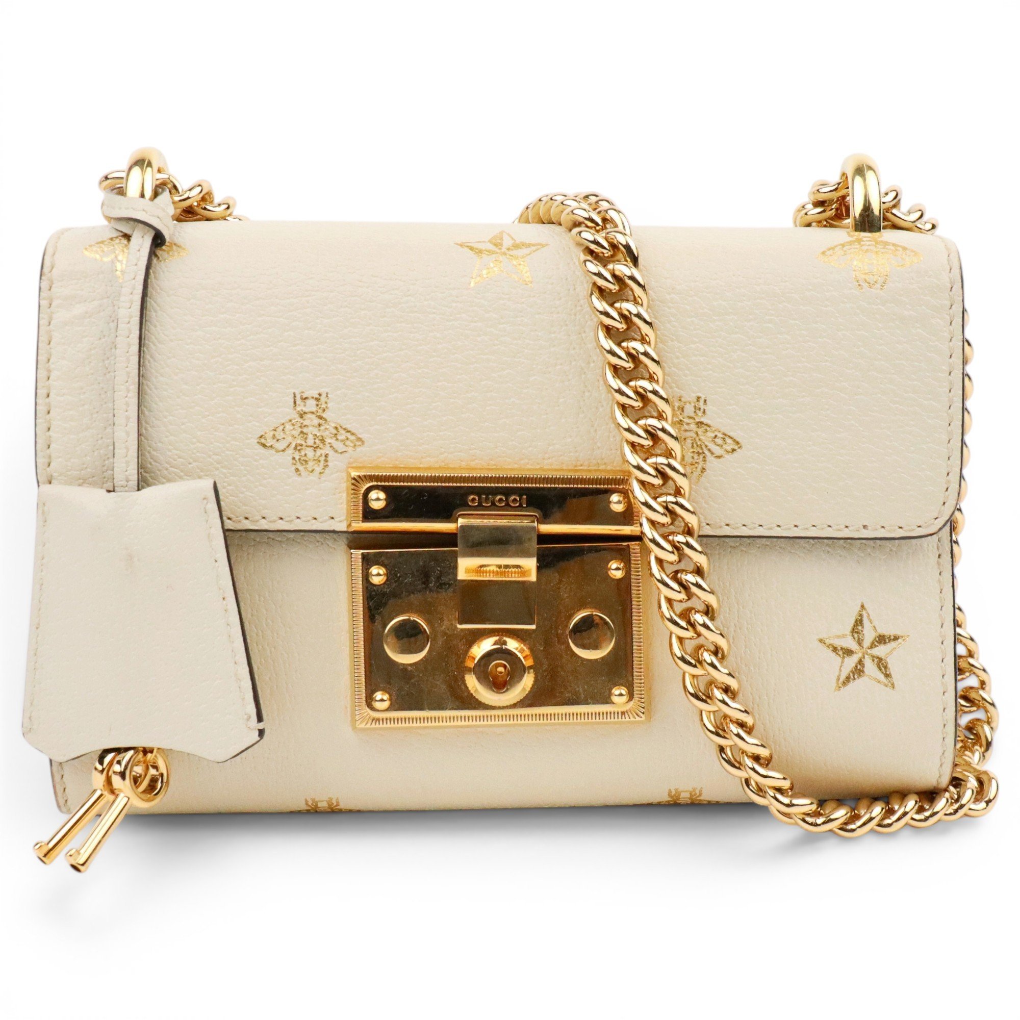 Padlock leather handbag