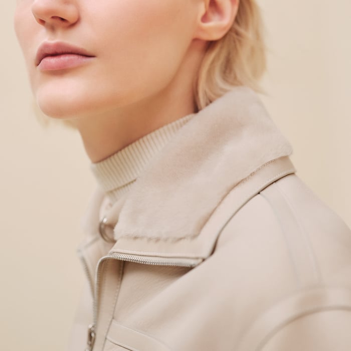Beige Glaise Bomber Jacket