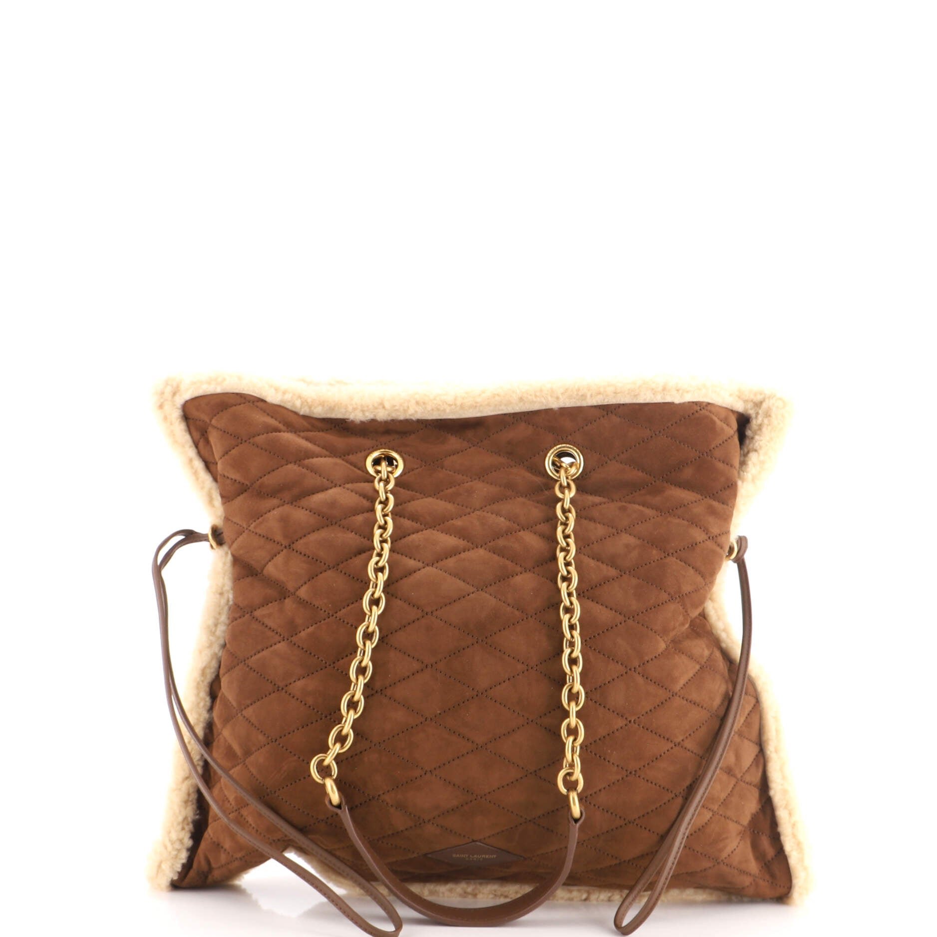 Le Pochon Tote Quilted Suede with Shearling