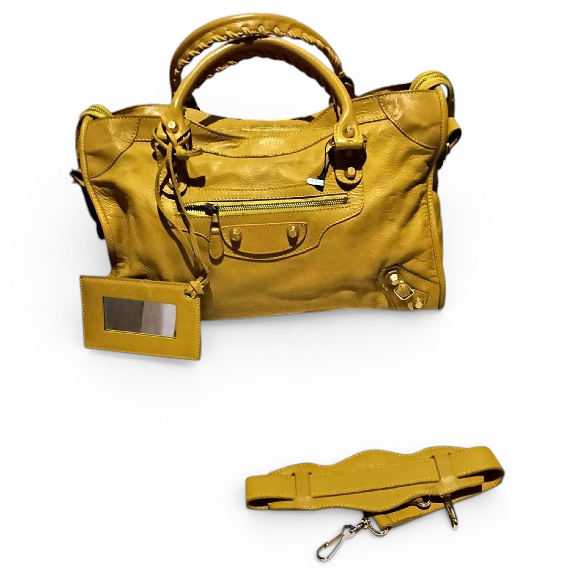 City leather handbag