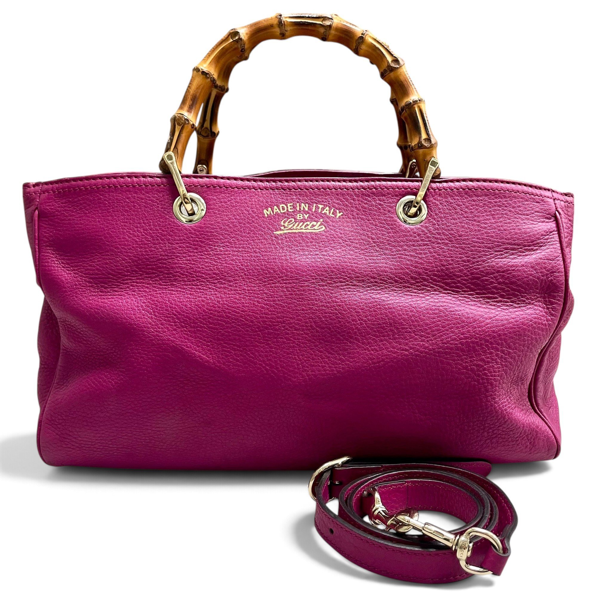 Bamboo Shopper leather handbag