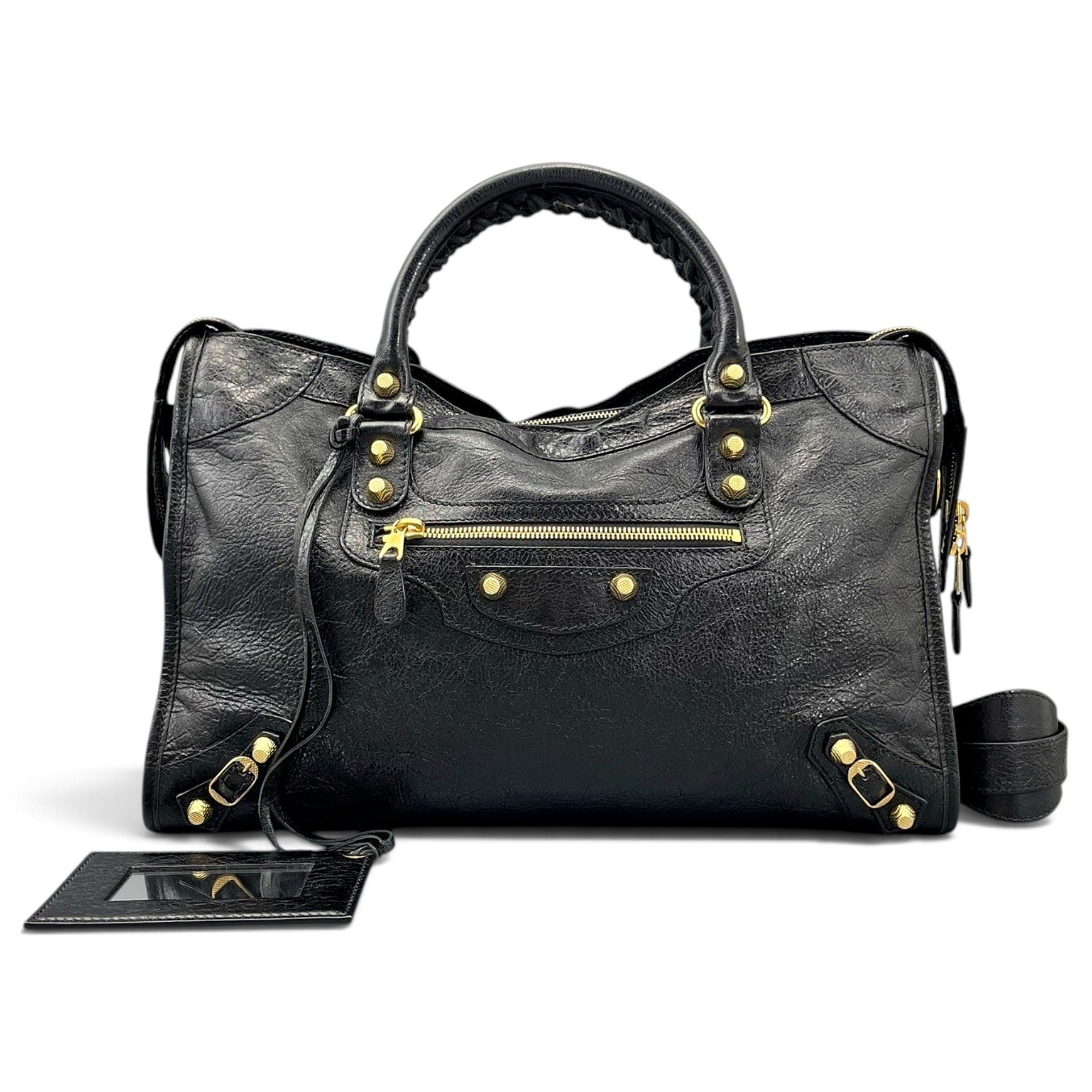City leather handbag