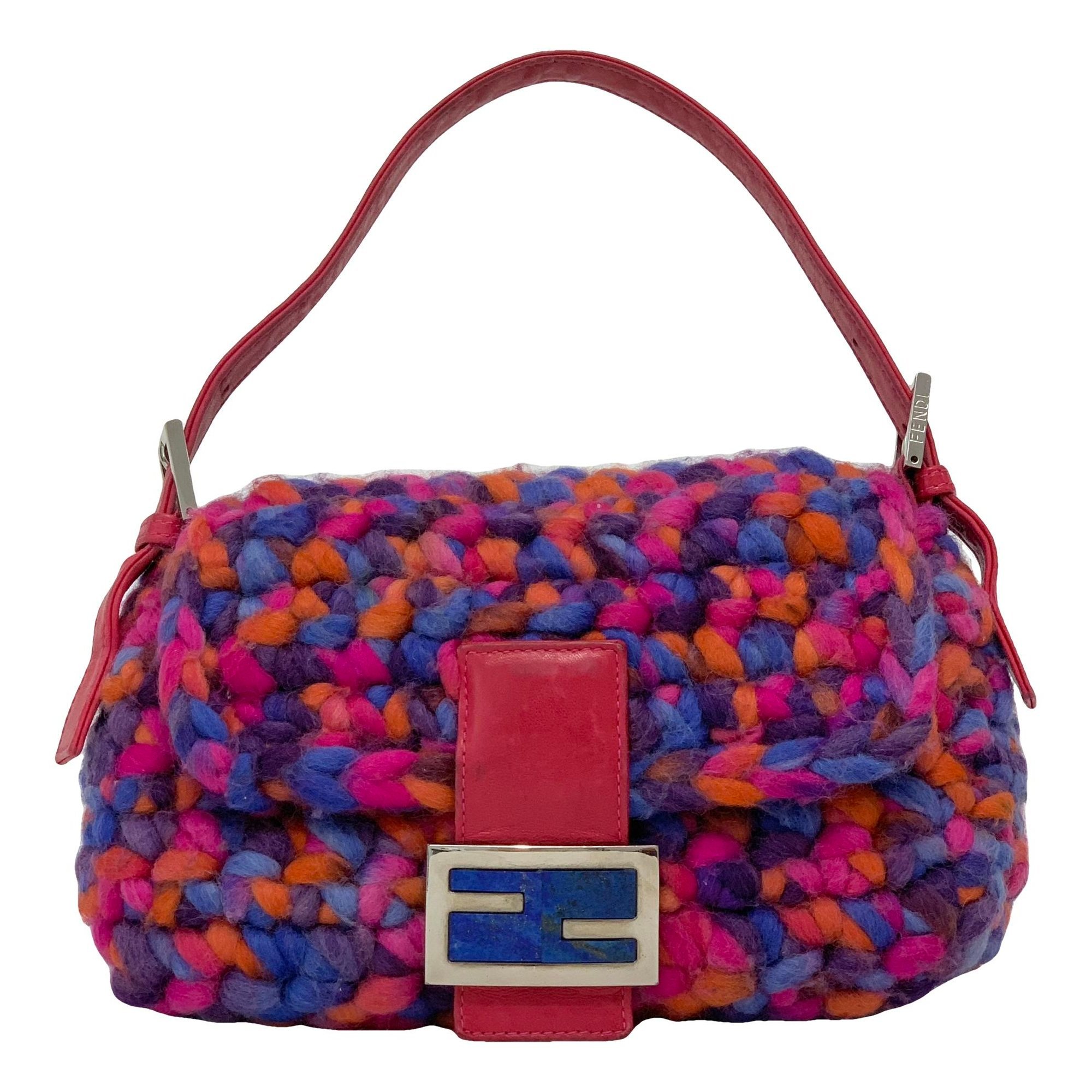 Baguette wool handbag