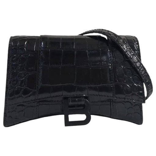 Hourglass leather crossbody bag