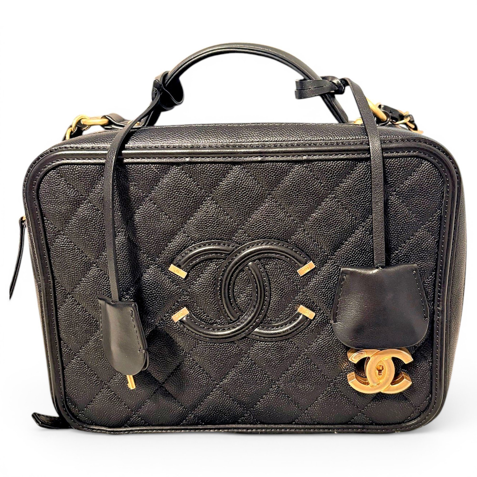 Vanity leather handbag