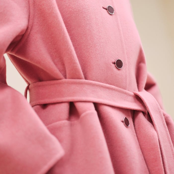 Rose Incarnat Cashmere Wrap Coat