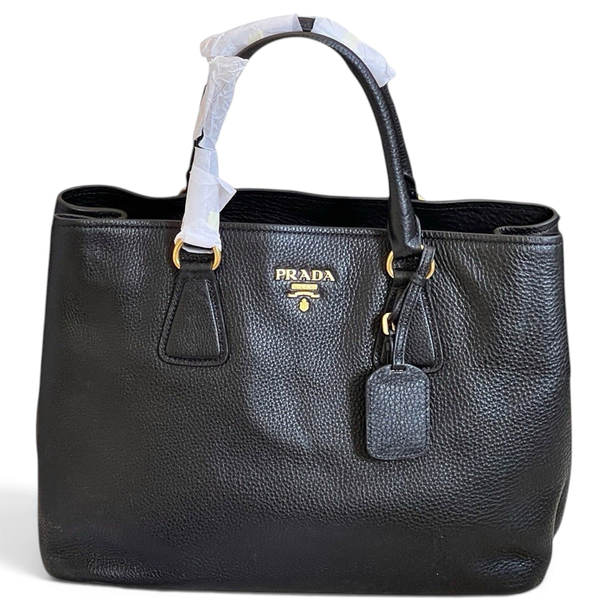 Double leather handbag