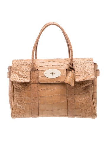 Embossed Leather Top Handle Bag