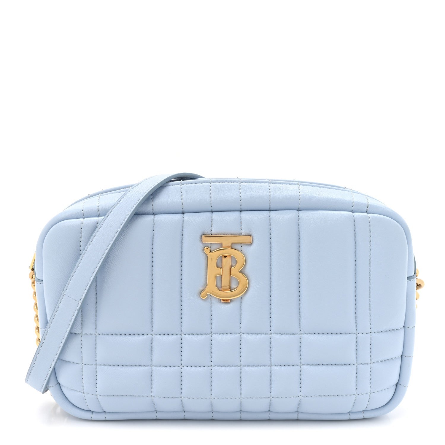Burberry Calfskin Quilted Small Lola Camera Bag Pale Blue